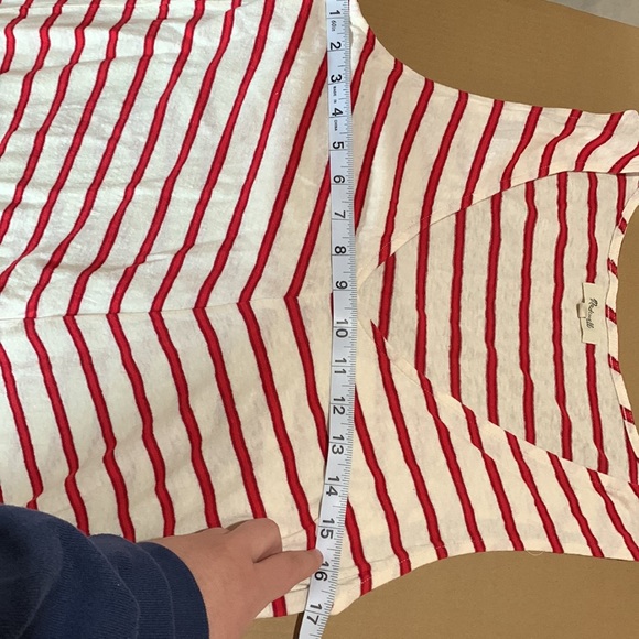 Madewell Sleeveless Red and White Striped Linen Dress - Picture 9 of 9